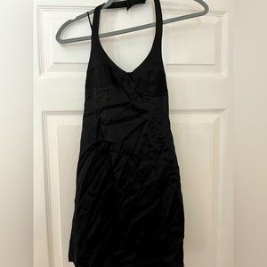 ZARA Satin halter mini dress
